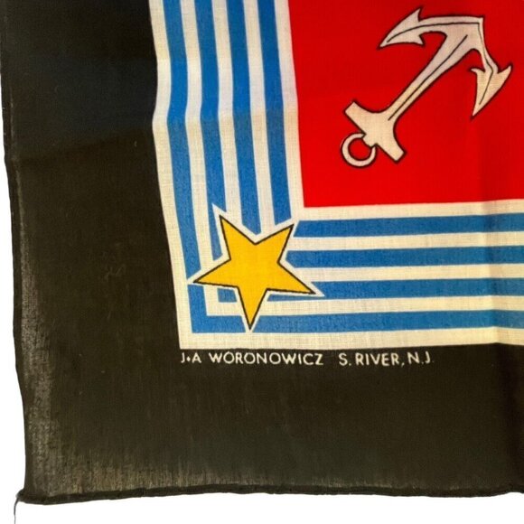 Vintage Disney Mickey Mouse Yacht Club Bandana Scarf Captain Resort Nautical USA - Picture 7 of 12